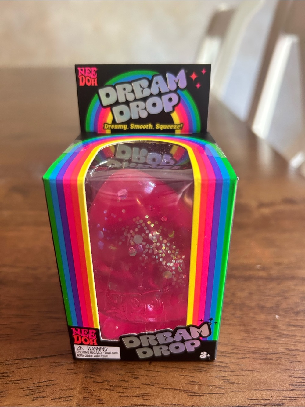 Dream Drop Pink Glitter Squeeze Toy